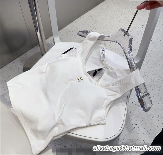 Top Quality Chanel Jewel CC Vest 0911 White 2025