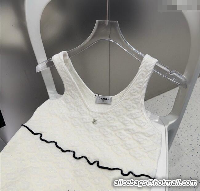 Well Crafted Chanel CC Emboss Vest 0911 White 2025