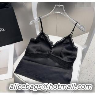 Super Quality Chanel Vest with Lace 0911 Black 2025
