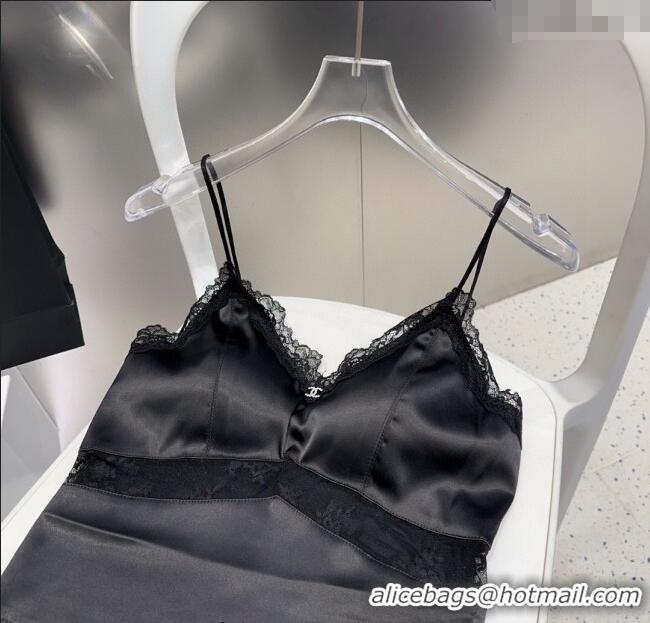 Super Quality Chanel Vest with Lace 0911 Black 2025
