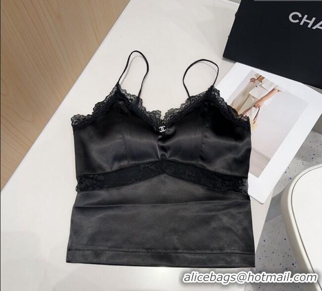 Super Quality Chanel Vest with Lace 0911 Black 2025