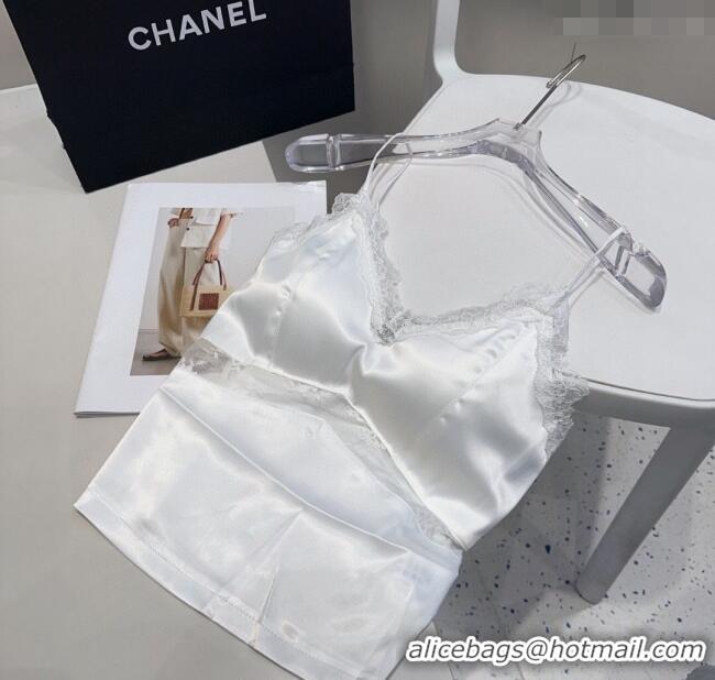 Buy Cheapest Chanel Vest with Lace 0911 White 2025