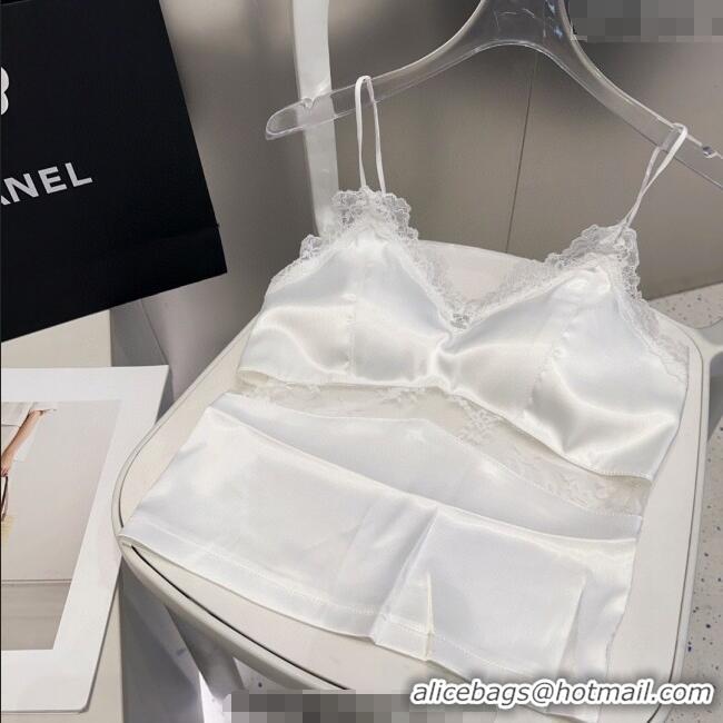 Buy Cheapest Chanel Vest with Lace 0911 White 2025