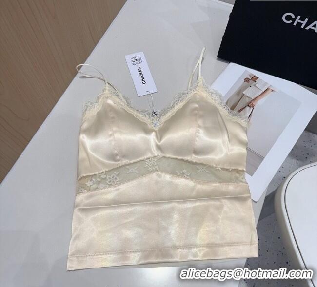 Traditional Discount Chanel Vest with Lace 0911 Light Yellow 2025