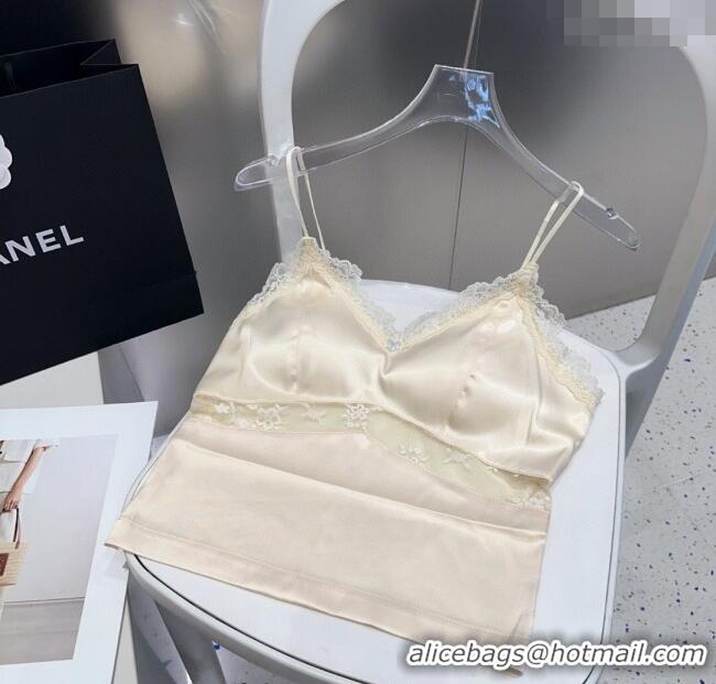 Traditional Discount Chanel Vest with Lace 0911 Light Yellow 2025
