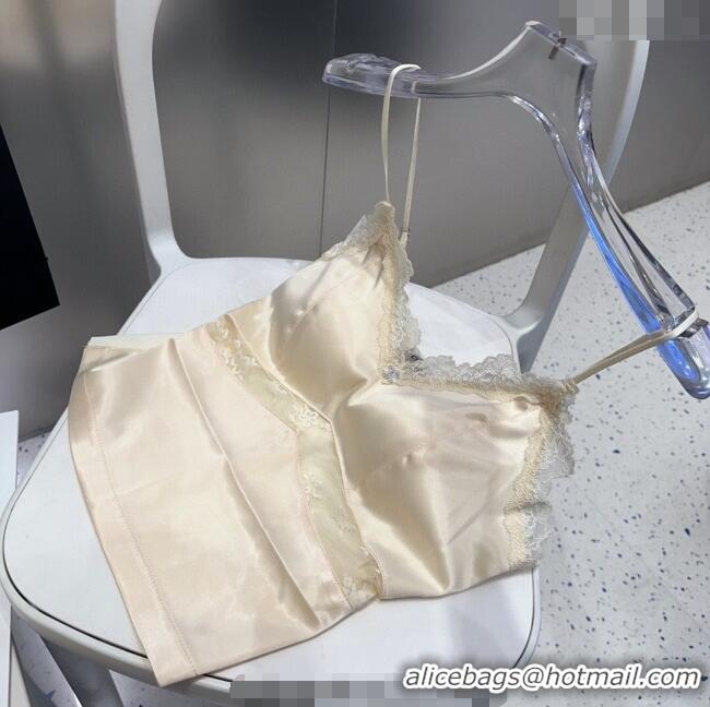 Traditional Discount Chanel Vest with Lace 0911 Light Yellow 2025