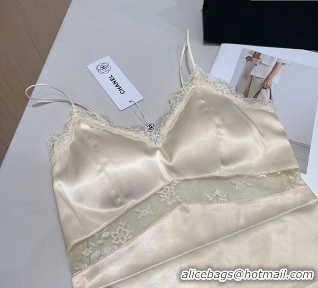 Traditional Discount Chanel Vest with Lace 0911 Light Yellow 2025