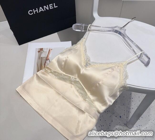 Traditional Discount Chanel Vest with Lace 0911 Light Yellow 2025