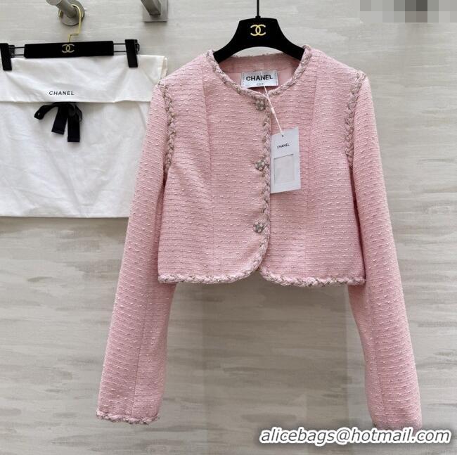 Top Quality Chanel Tweed Jacket CH91303 Pink 2025