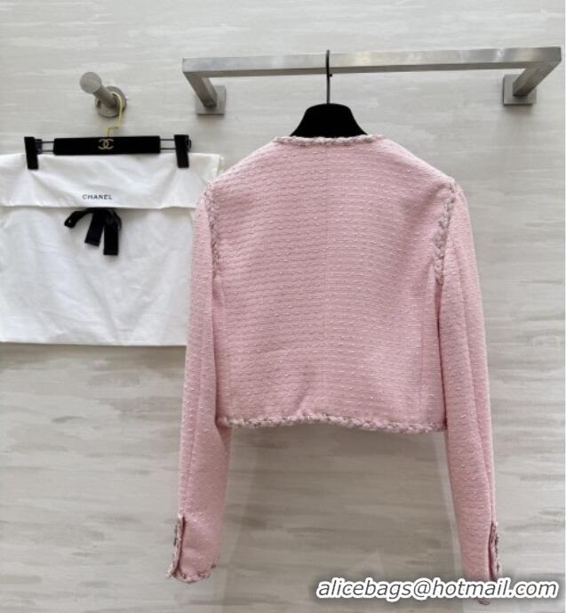 Top Quality Chanel Tweed Jacket CH91303 Pink 2025