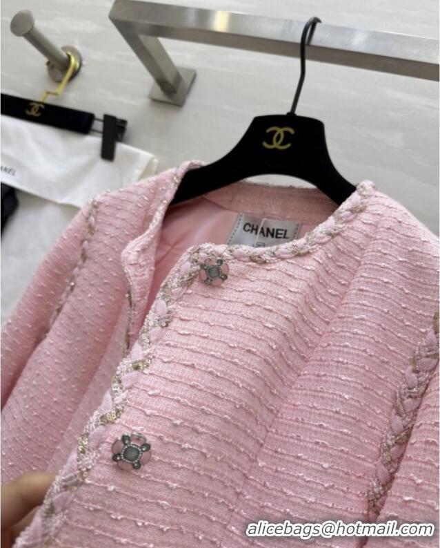 Top Quality Chanel Tweed Jacket CH91303 Pink 2025