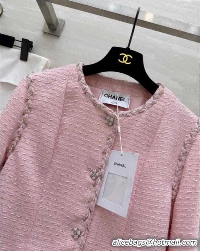 Top Quality Chanel Tweed Jacket CH91303 Pink 2025
