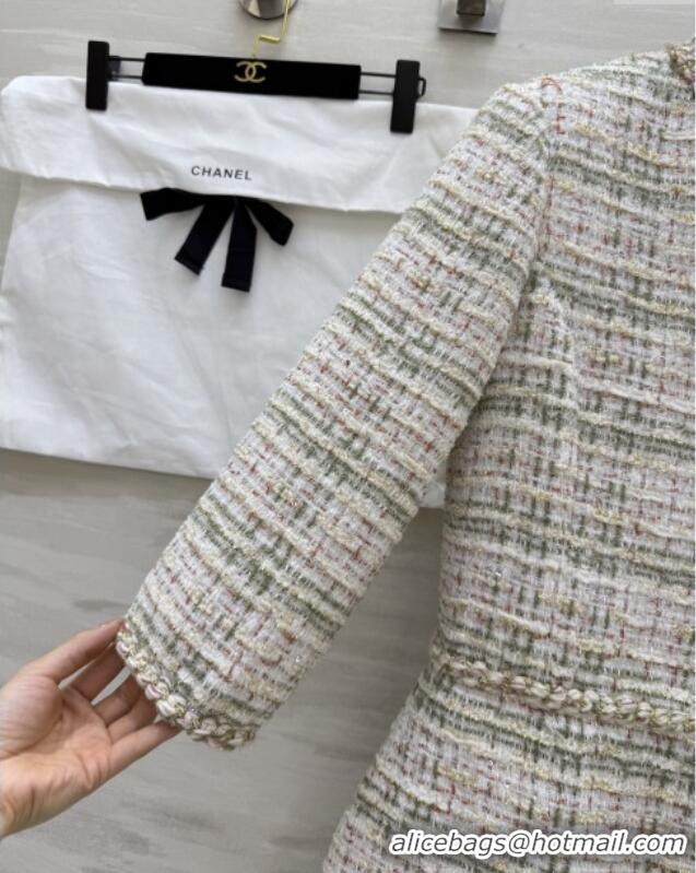 Best Quality Chanel Tweed Dress CH91305 Beige 2025