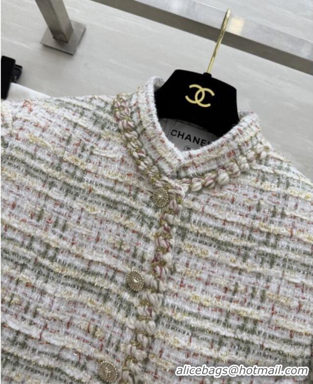 Best Quality Chanel Tweed Dress CH91305 Beige 2025