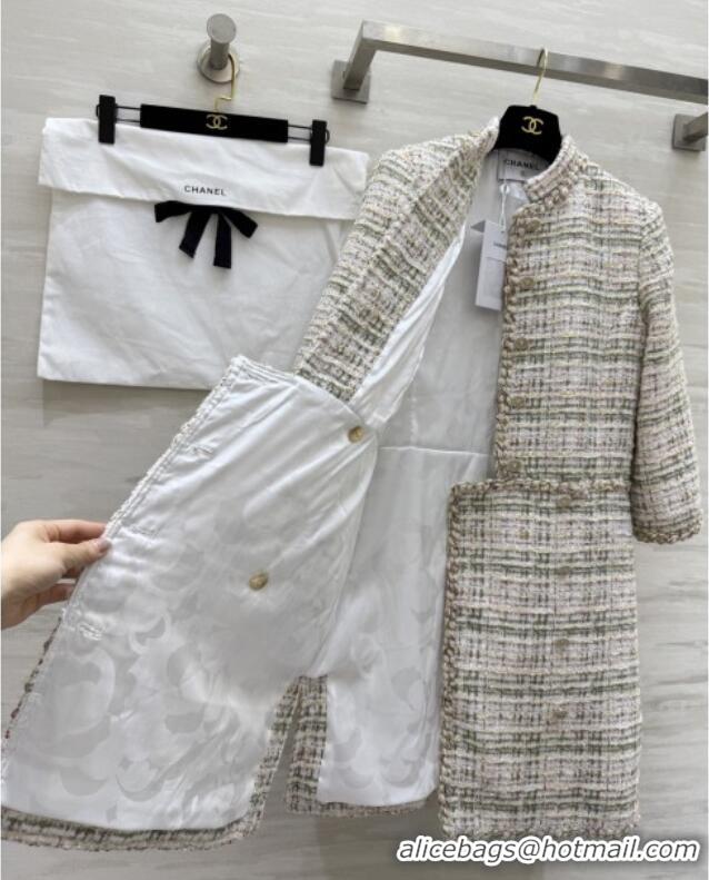 Best Quality Chanel Tweed Dress CH91305 Beige 2025