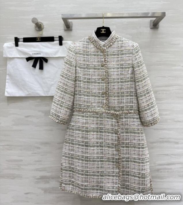 Best Quality Chanel Tweed Dress CH91305 Beige 2025