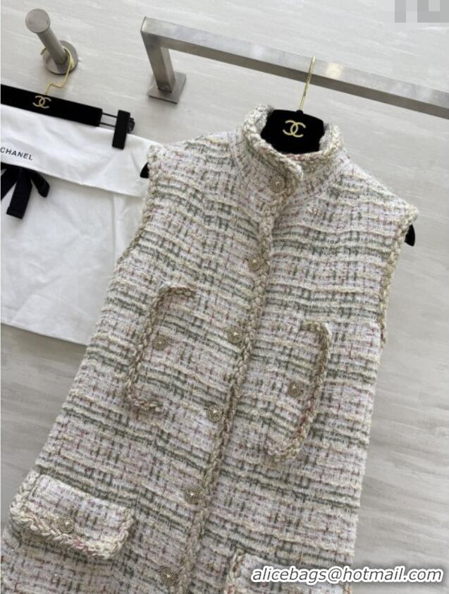 Most Popular Chanel Tweed Long Vest CH91306 Beige 2025