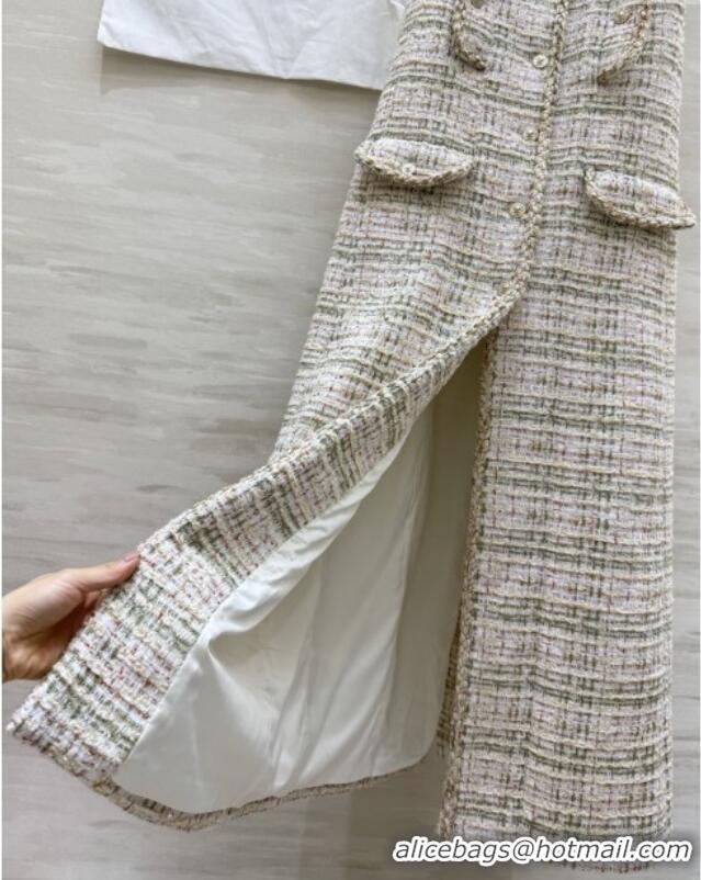 Most Popular Chanel Tweed Long Vest CH91306 Beige 2025