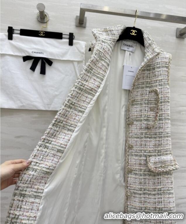 Most Popular Chanel Tweed Long Vest CH91306 Beige 2025