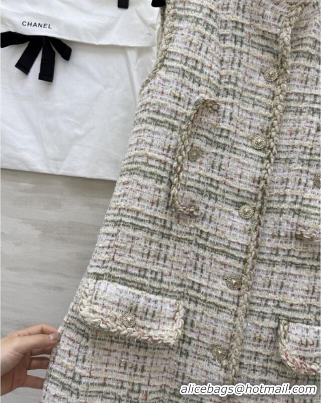 Most Popular Chanel Tweed Long Vest CH91306 Beige 2025