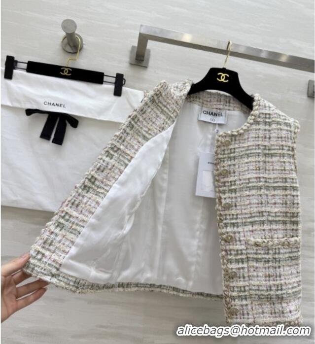 Super Quality Chanel Tweed Vest CH91307 Beige 2025