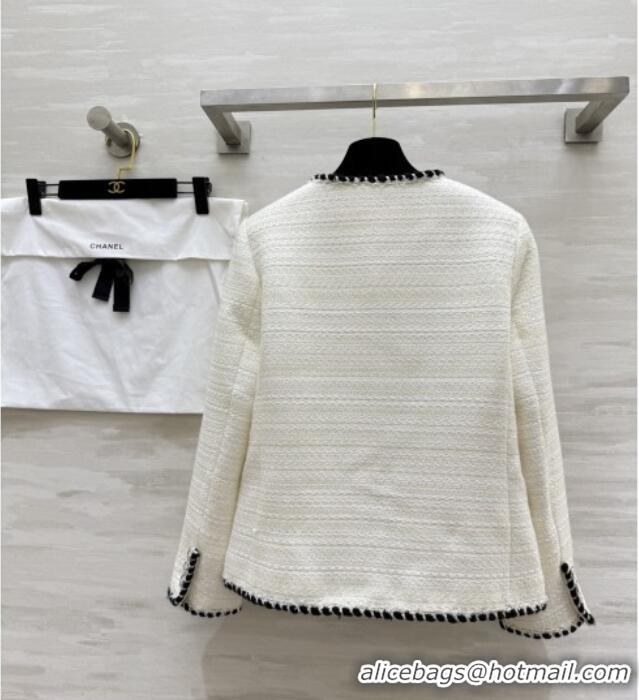 Best Quality Chanel Tweed Jacket CH91308 White 2025