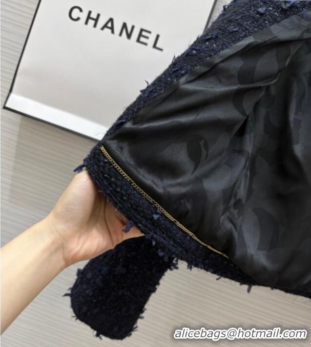 Best Price Chanel Fringe Tweed Jacket CH91309 Blue 2025