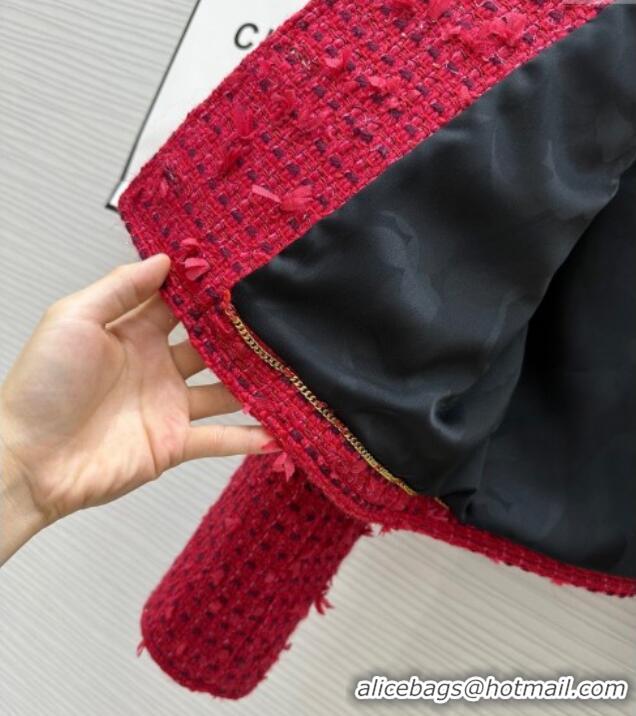 Unique Grade Chanel Fringe Tweed Jacket CH91310 Red 2025