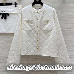 Unique Discount Chanel CC Silk Jacket CH91314 White 2025