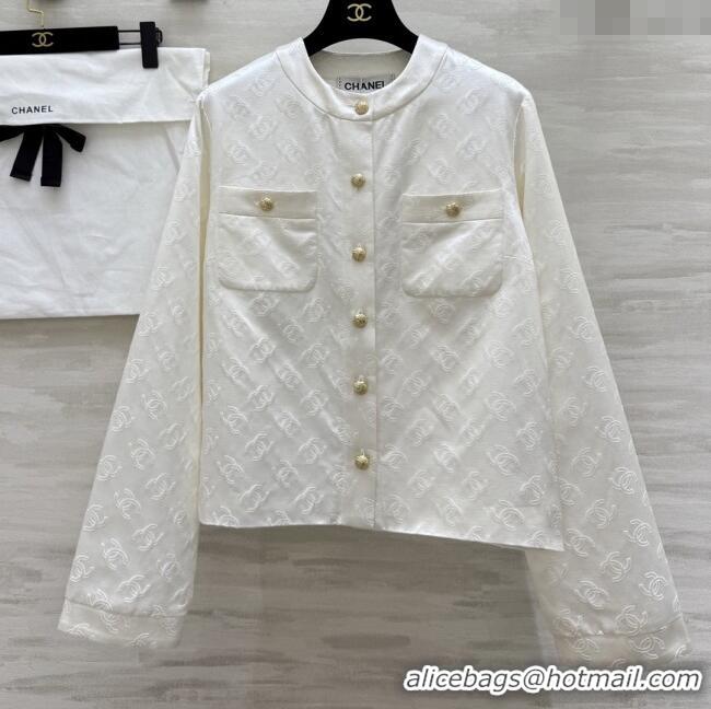 Unique Discount Chanel CC Silk Jacket CH91314 White 2025