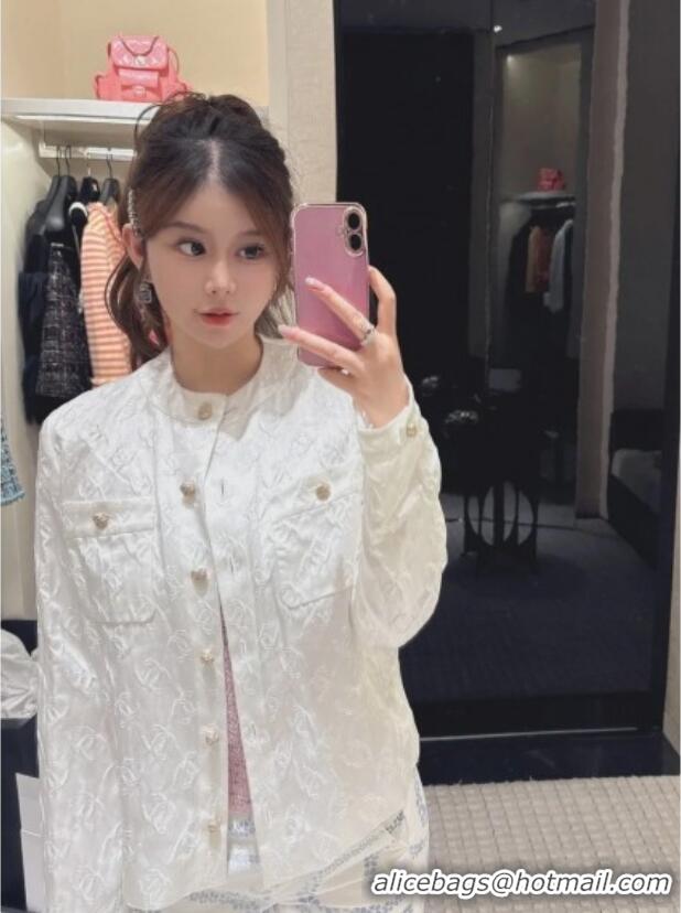Unique Discount Chanel CC Silk Jacket CH91314 White 2025
