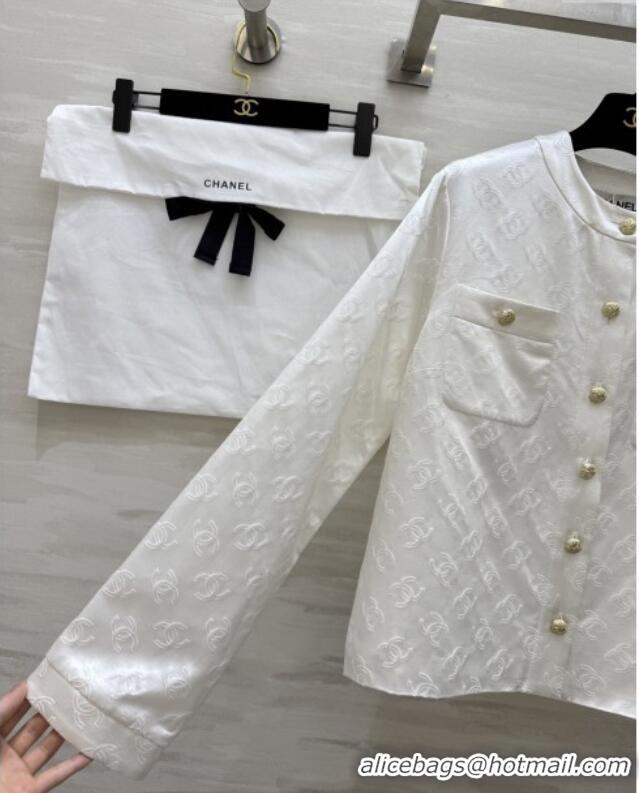 Unique Discount Chanel CC Silk Jacket CH91314 White 2025