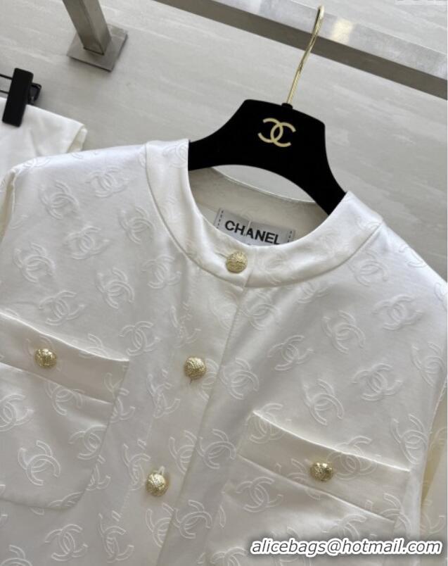 Unique Discount Chanel CC Silk Jacket CH91314 White 2025