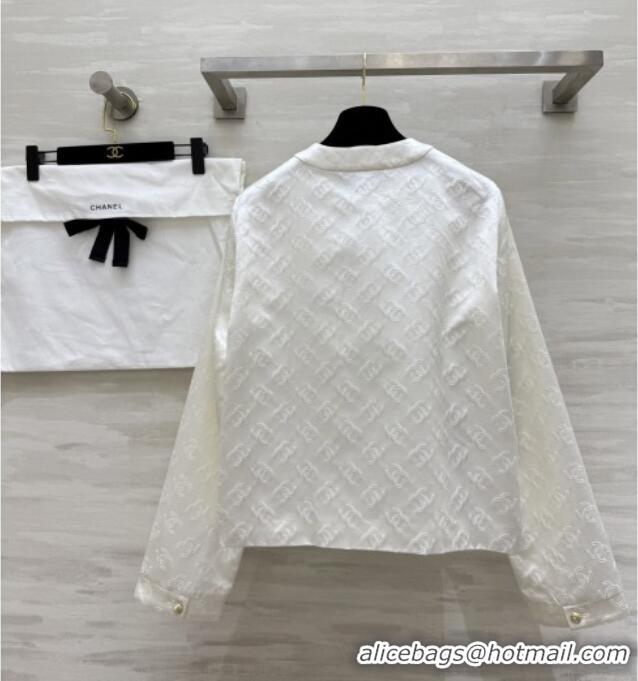 Unique Discount Chanel CC Silk Jacket CH91314 White 2025