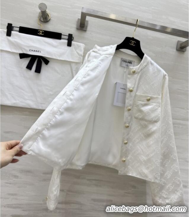 Unique Discount Chanel CC Silk Jacket CH91314 White 2025