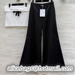 Top Grade Chanel CC Silk Pants CH91315 Black 2025