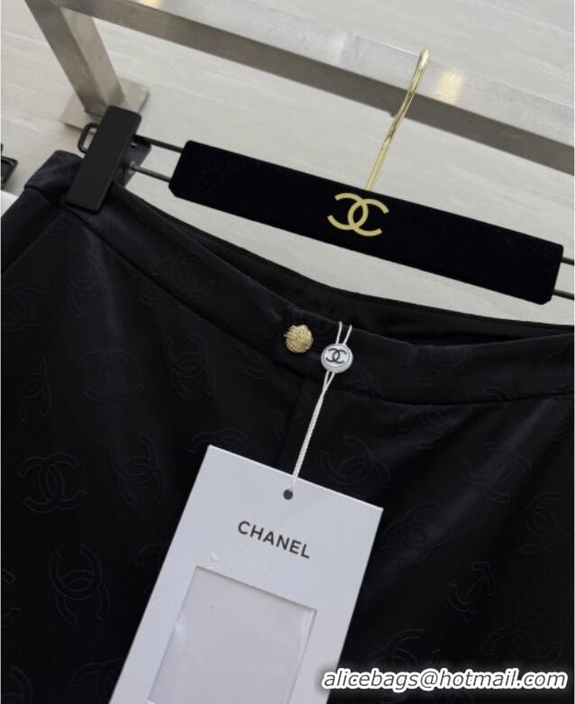 Top Grade Chanel CC Silk Pants CH91315 Black 2025