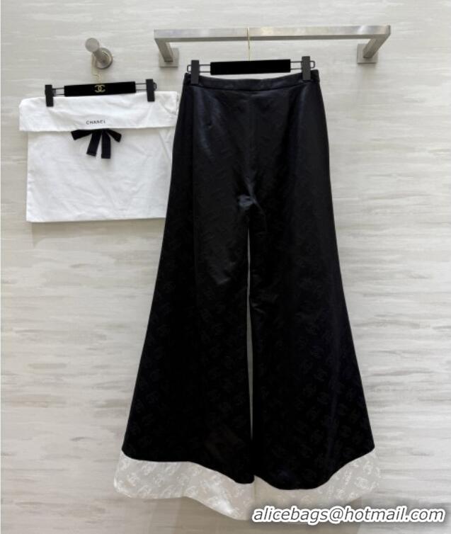 Top Grade Chanel CC Silk Pants CH91315 Black 2025