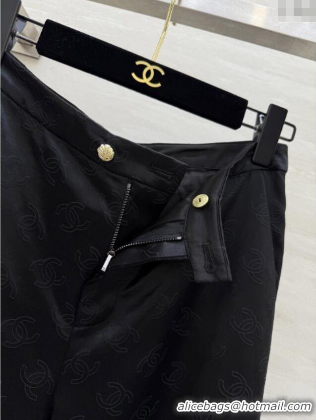 Top Grade Chanel CC Silk Pants CH91315 Black 2025