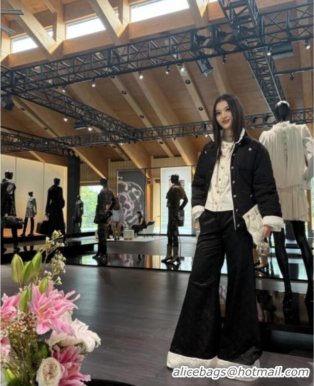 Top Grade Chanel CC Silk Pants CH91315 Black 2025