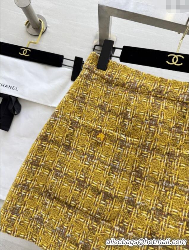 Good Looking Chanel Tweed Jacket/Skirt/Set CH91317 Yellow 2025