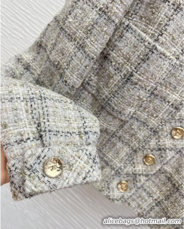Top Grade Chanel Tweed Short Jacket CH91318 Grey 2025