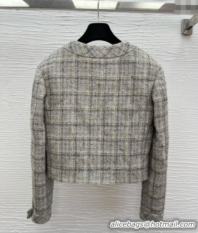 Top Grade Chanel Tweed Short Jacket CH91318 Grey 2025