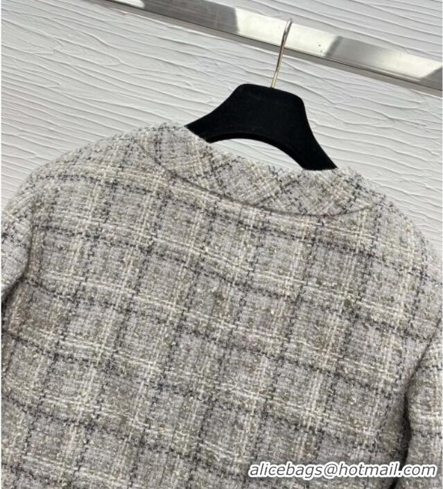 Top Grade Chanel Tweed Short Jacket CH91318 Grey 2025