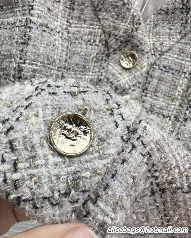 Top Grade Chanel Tweed Short Jacket CH91318 Grey 2025
