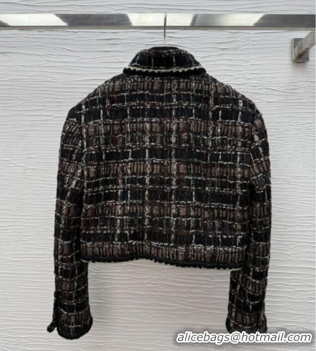 Well Crafted Chanel Tweed Short Jacket CH91319 Black 2025