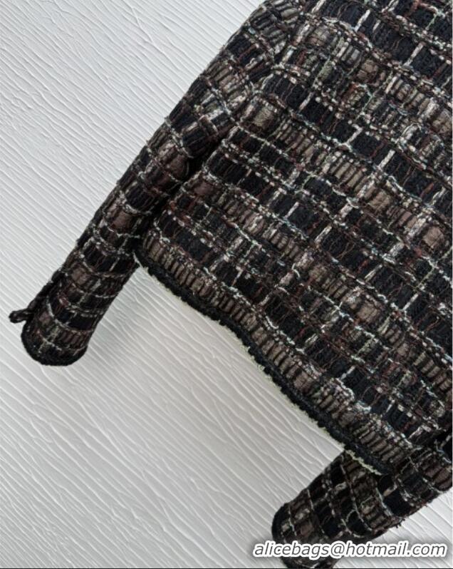 Well Crafted Chanel Tweed Short Jacket CH91319 Black 2025