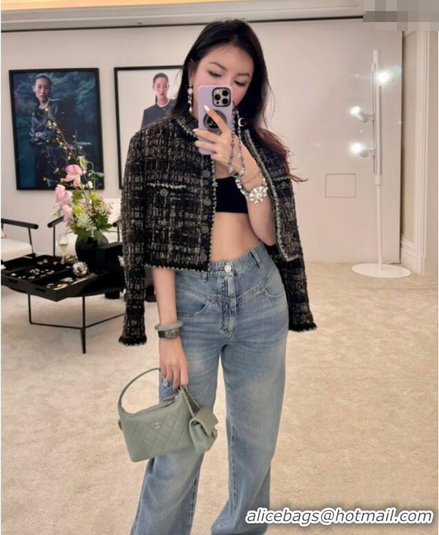 Well Crafted Chanel Tweed Short Jacket CH91319 Black 2025