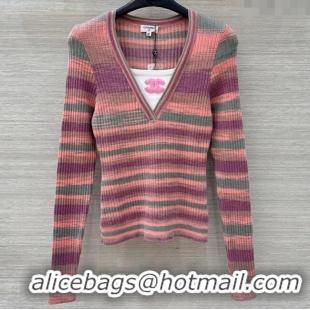 Super Quality Chanel Wool Cashmere Sweater CH091972 Pink/Multicolor 2025