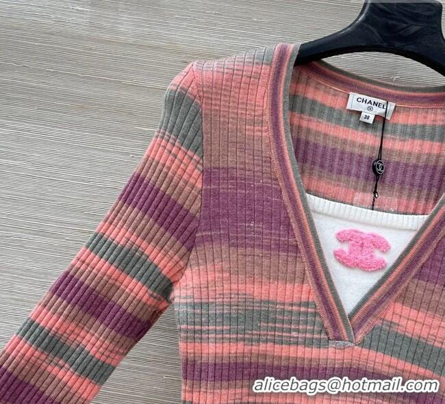 Super Quality Chanel Wool Cashmere Sweater CH091972 Pink/Multicolor 2025